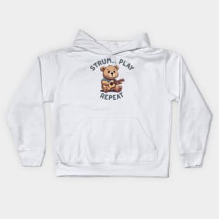 Guitarist Gift | guitar player | Bear Lover | Bear | guitar | play an instrument | Birthday gift guitar boy girl Kids Hoodie